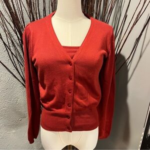 🌺RUST RED CARDIGAN AND TANK TWIN SET🌺